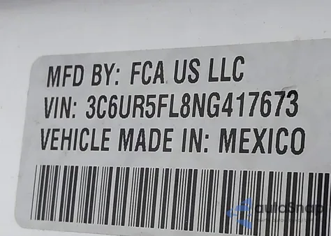 2022 Ram 2500 Laramie 4X4 6'4 Box z USA, uszkodzony, nr VIN 3C6UR5FL8NG417673